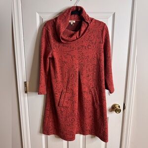 Tyler Boe Kim Cowl Neck Jacquard Dress Sz Small